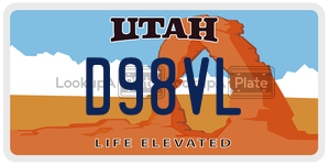 D98VL  license plate in UT