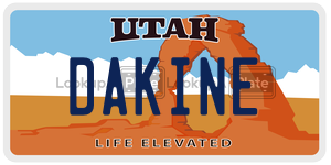 DAKINE  license plate in UT