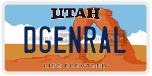 DGENRAL  license plate in UT