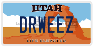 DRWEEZ  license plate in UT
