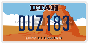 DUZ183  license plate in UT