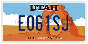 E061SJ  license plate in UT