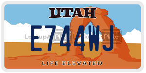 E744WJ  license plate in UT