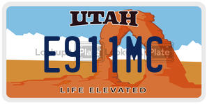 E911MC  license plate in UT