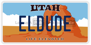 ELDUDE  license plate in UT