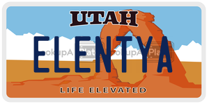 ELENTYA license plate in Utah