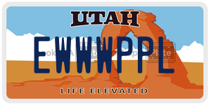 EWWWPPL  license plate in UT
