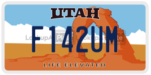F142UM license plate in Utah