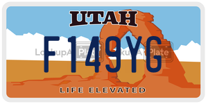 F149YG  license plate in UT