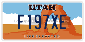 F197XE  license plate in UT