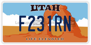 F231RN license plate in Utah