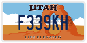 F339KH license plate in Utah