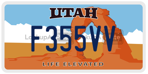 F355VV  license plate in UT
