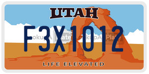 F3X1012  license plate in UT