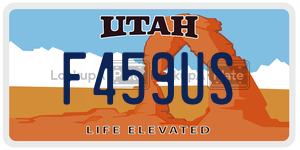 F459US  license plate in UT