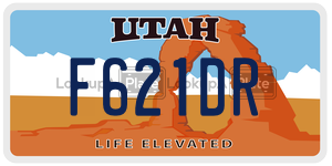 F621DR  license plate in UT
