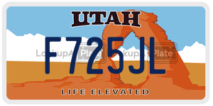 F725JL  license plate in UT