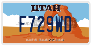 F729WD  license plate in UT