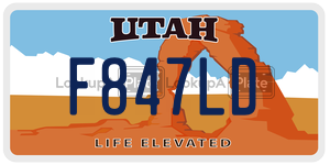 F847LD  license plate in UT