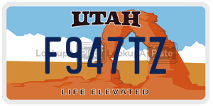 F947TZ  license plate in UT