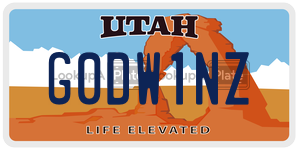 G0DW1NZ  license plate in UT