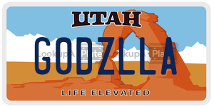 G0DZLLA  license plate in UT