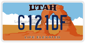 G121DF  license plate in UT