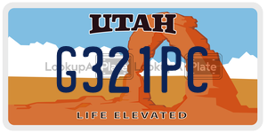 G321PC license plate in Utah