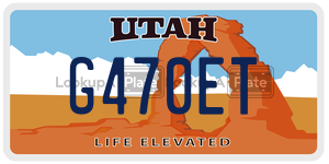G470ET license plate in Utah