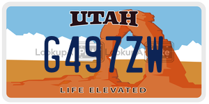 G497ZW  license plate in UT