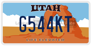 G544KT  license plate in UT
