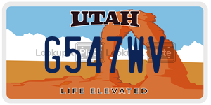 G547WV  license plate in UT