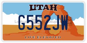 G552JW  license plate in UT