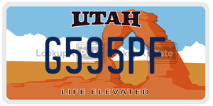G595PF  license plate in UT