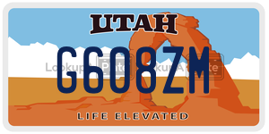 G608ZM  license plate in UT
