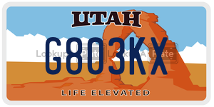 G803KX  license plate in UT