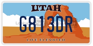 G813DR  license plate in UT
