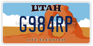 G984RP  license plate in UT