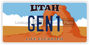 GEN1 license plate in Utah