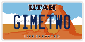 GIMETW0  license plate in UT