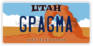 GPAGMA  license plate in UT