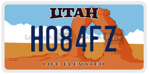 H084FZ  license plate in UT