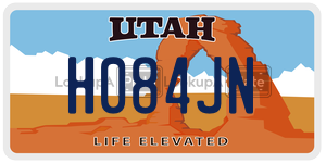 H084JN license plate in Utah