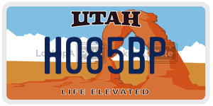 H085BP  license plate in UT