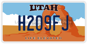H209FJ license plate in Utah