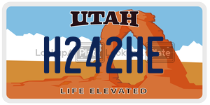 H242HE  license plate in UT