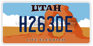 H263DE  license plate in UT