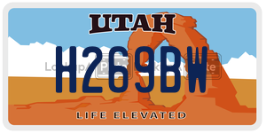 H269BW  license plate in UT