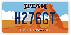 H276GT  license plate in UT