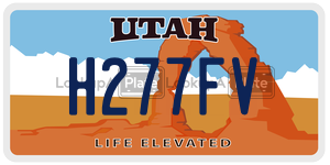 H277FV  license plate in UT